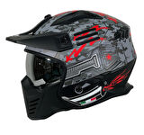 SWAY SW X2 TOKYO TROOPER Black Red Moduler Kask