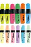 12 Adet Fosforlu Kalem 6 Canlı Renk 6 Pastel Renk Fosforlu Kalem Seti Postit Seti Hediyeli