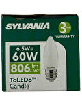 Sylvania 6,5W (65W) 2700K (Sarı Işık) E27 Duylu Led Ampul