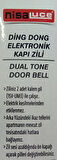 ELEKTRONİK KAPI ZİLİ PİLLİ DİNG DONG