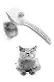 KEDİ KÖPEK TARAĞI OTOMATİK TUŞLU MANDALLI.GRİ
