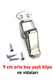 Sandık klipsi yaylı büyük 9 cm metal kapak mandalı kutu kilidi yaylı kilit