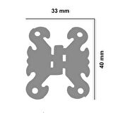 Kelebek Menteşe 10 Adet Sarı 33x40 mm Kutu ve Sandık Menteşesi Hobi Maket