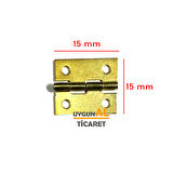 4 Adet 15x15 mm Tavla Menteşe Sarı Kutu ve Sandık Menteşesi Hobi Maket