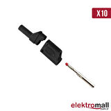 4mm Korumalı Siyah Banana Jack - 10 Adet