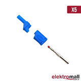 4mm Korumalı Mavi Banana Jack - 5 Adet