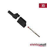 4mm Korumalı Siyah Banana Jack - 5 Adet