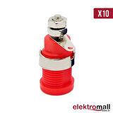 4mm Korumalı Kırmızı Born Jack - 10 Adet