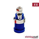 4mm Korumalı Mavi Born Jack - 10 Adet