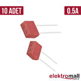 0.5A Kondansatör Tip Kare Plastik Sigorta - 10 adet
