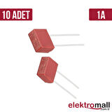 1A Kondansatör Tip Kare Plastik Sigorta - 10 adet