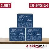 SRD-24VDC-SL-C - 24V ROLE 10A 5PİN (3 Adet)