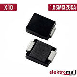1.5SMCJ28CA  DO-214AB 28V 1500W TVS DİYOT - 10 Adet