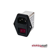 Şebeke Filtresi Emi Filtre 6A Sigortalı Anahtarlı