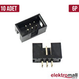Box Header 2x3 6Pin 2.54mm 180C - 10 adet