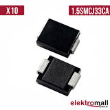 1.5SMCJ33CA DO214 33V 1500W TVS DİYOT - 10 Adet