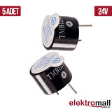 24v 12mm Aktif Buzzer - 5 Adet