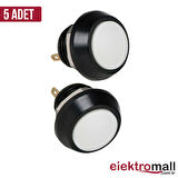 PBS-33B Push Buton 12mm Beyaz Mantar Buton 5 adet