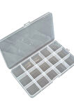 15 Bölmeli Kolye, Yüzük, Takı Düzenleyici Organizer Plastik Şeffaf Kutu 10x17x2cm