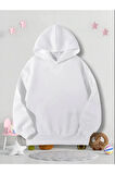 Kız/Erkek Çocuk Siyah Kapüşonlu Çiçekli Kelebek Sırt Baskılı Sweatshirt
