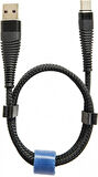 PDAteknoloji USB TYPE-C PD 5A 100 W Örgülü Hızlı Şarj ve Data Kablosu 1 Metre Siyah SZC-04