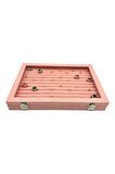 Yüzük ve Koldüğmesi Kutusu Pembe Süet