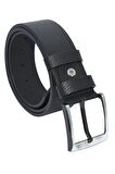 Süzer Deri * 4.5 cm. Spor Suni Deri Damar Desenli Kemer Siyah