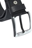Süzer Deri * 4.5 cm. Spor Suni Deri Damar Desenli Kemer Siyah