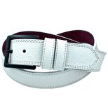Süzer Deri * 4 Cm. Spor Suni Deri Dikişli Model Kemer Beyaz