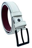Süzer Deri * 4 Cm. Spor Suni Deri Dikişli Model Kemer Beyaz