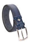 Süzer Deri * 3.5 Cm. Klasik Suni Deri Rugan Kemer Lacivert