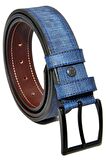 Süzer Deri * 4 Cm. Spor Suni Deri Dikişli Model Kemer Lacivert