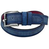Süzer Deri * 4 Cm. Spor Suni Deri Dikişli Model Kemer Lacivert