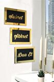Sabret Şükret Dua Et Tablo Gold Pleksi Duvar Süsü 26x16