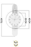 Beyaz Sahra Elegant Plus Black Fred Serisi - Modern Dekoratif Duvar Saati