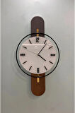 Beyaz Sahra Elegant Plus Black Fred Serisi - Modern Dekoratif Duvar Saati