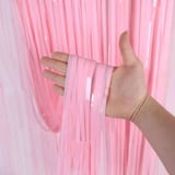 Soft Pembe Püsküllü Kapı Perdesi 1x2 m Özel Gün Dekoratif Hatıra