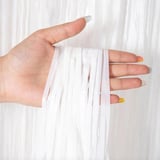 Soft Beyaz Renk Duvar ve Kapı Perdesi İthal 100x200 cm Görsel Fon Salon Dekoru Püsküllü Süs