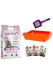 Sancat Bebek Pudrası Kokulu 5 Lt Kedi Kumu, Açık Kedi Tuvaleti, Koku Giderici Toz
