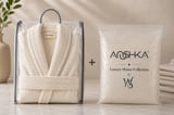 Özdilek Unisex Bornoz + ANUSHKA Fermuarlı Saklama Kılıfı | %100 Pamuk | Yumuşak ve Yüksek Su Emici | Otel Kalitesinde | Hediye Kılıf Dahil