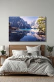 Yatay Tekli Kanvas Duvar Tablosu Modern Salon Mutfak Yatak Odası Ofis Lago di Braies Gölü