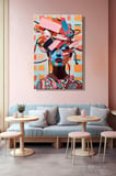 Duvar Tablosu Dikey Kanvas Tekli Kuaför Güzellik Salonu Makyaj Pop-Art Modern Soyut Kadın Portre