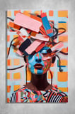 Duvar Tablosu Dikey Kanvas Tekli Kuaför Güzellik Salonu Makyaj Pop-Art Modern Soyut Kadın Portre
