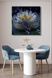 Kare Kanvas Duvar Tablosu Tekli Salon Mutfak Yatak Odası Ofis 3D Dijital Sanat Lotus Çiçeği