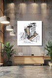Kare Tekli Kanvas Tablo Modern Emlakçı Emlak Ofisi İnşaat Gyo 