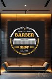 Dekoratif Kare Kanvas Tablo Tekli Kuaför Güzellik Salonu Erkek Berberi Vintage  820