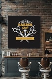 Dekoratif Kare Kanvas Tablo Tekli Kuaför Güzellik Salonu Erkek Berberi Vintage  821