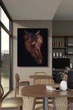 Dekoratif Dikey Kanvas Tablo Tekli Salon Mutfak Yatak Odası Ofis Dijital Sanat Kahverengi At 861
