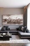 Kanvas Tablo Panoramik Yatay Tekli Salon Mutfak Yatak Odası Ofis Nostaljik İstanbul Silüeti 926