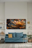 Panoramik Yatay Kanvas Tablo Tekli Salon Mutfak Yatak Odası Ofis Kristal Lotus Tasvir 950